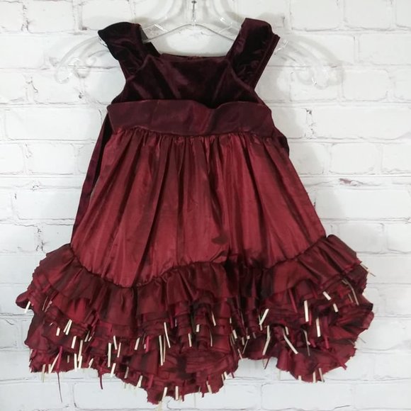 Chantilly Place 18M Holiday Red Velvet Girls Dress - Picture 1 of 5